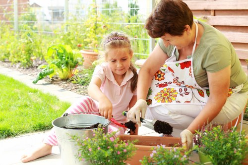 Landscaping team preparing a garden service appointment